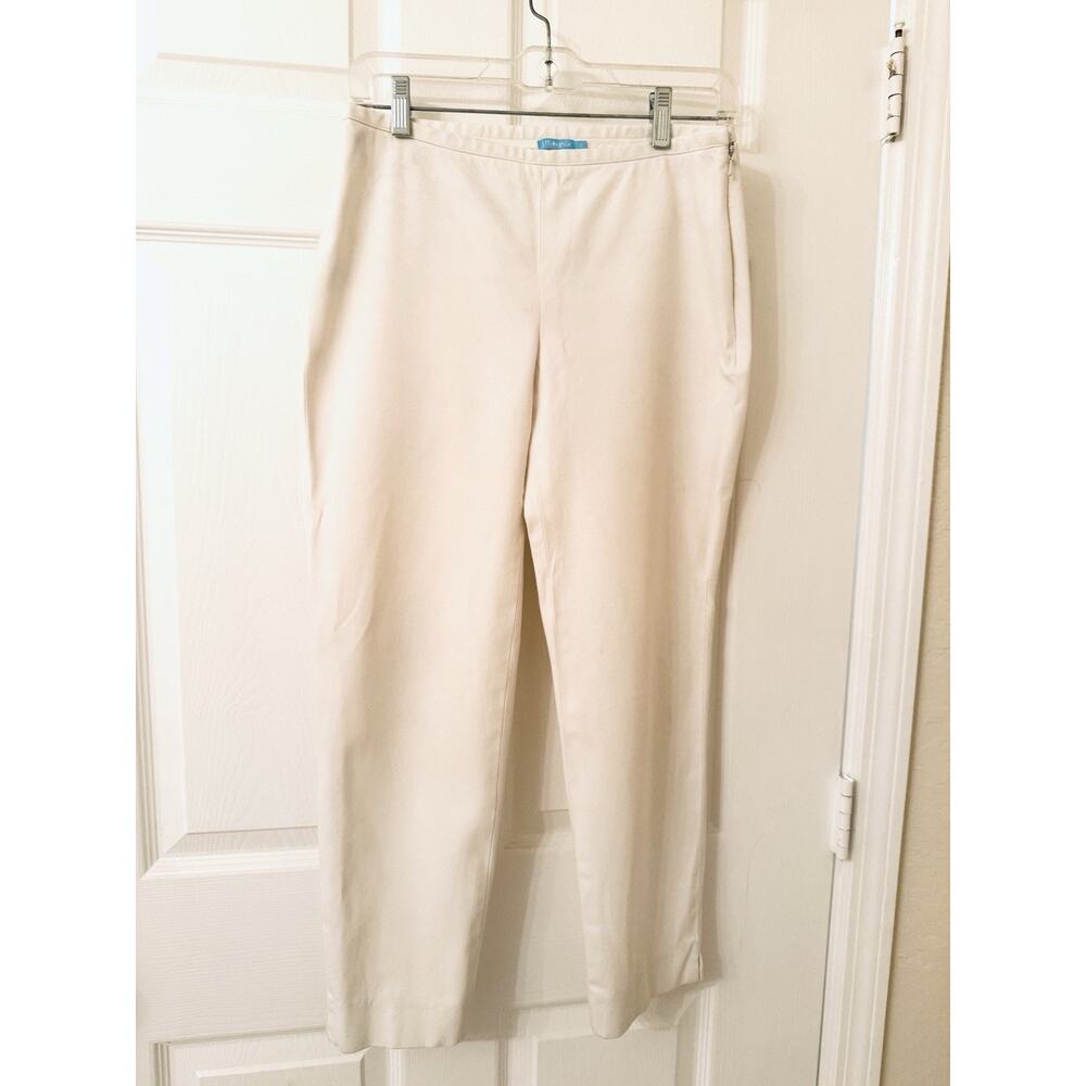 J McLaughlin Pants Womens size 2 Ivory Ankle Side Zip